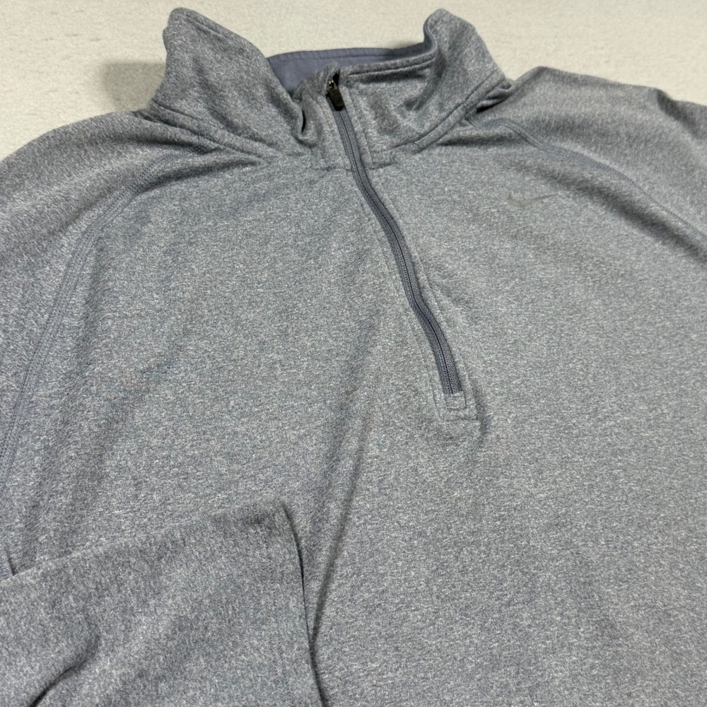 Nike‎ Running Dri-FIT Mens Quarter Zip Pullover Gray Heathered Athletic Top L